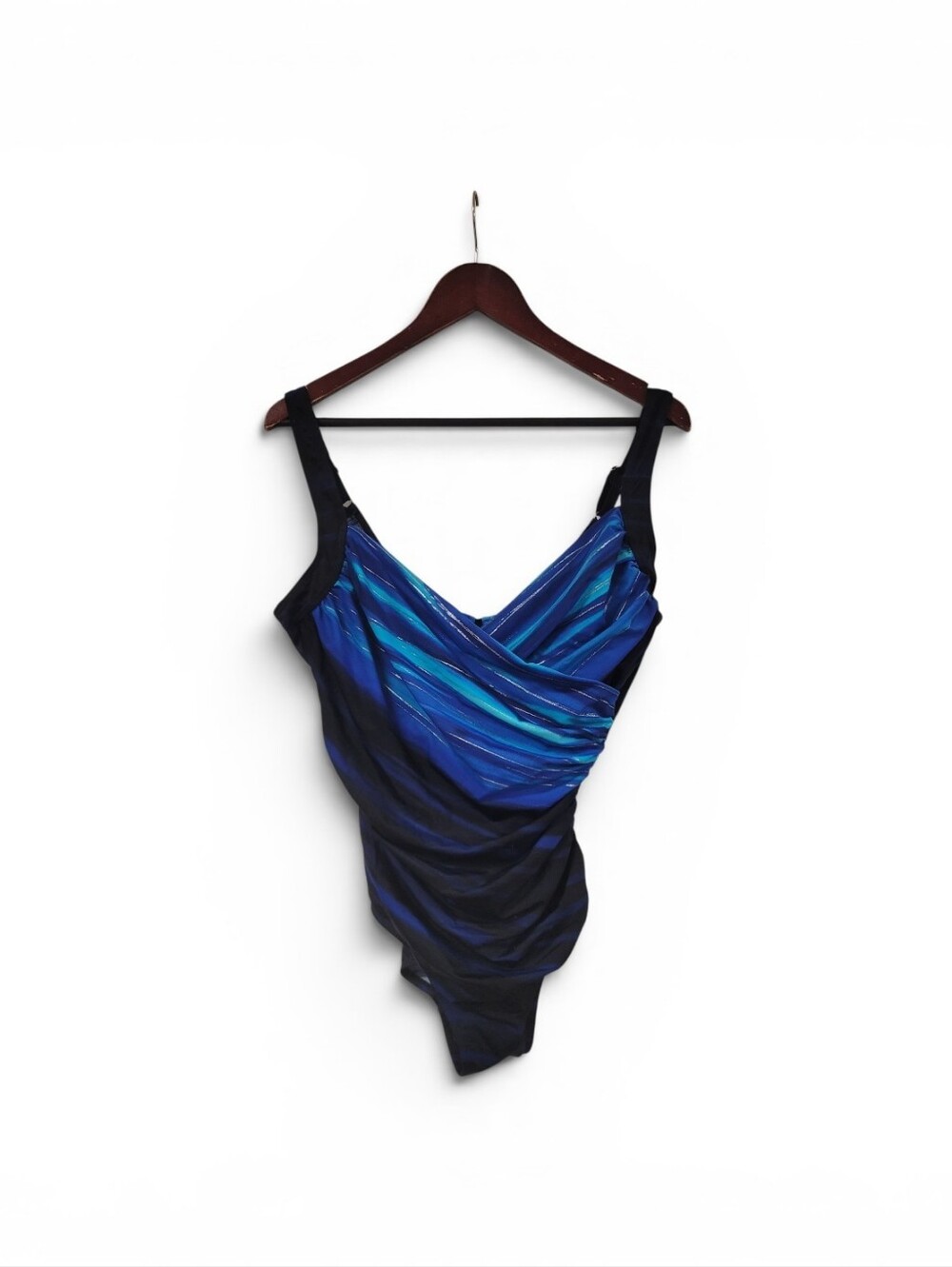 NWT Miraclesuit Sanibel One Piece Swimsuit 14 Blue Slimming Shaper Swimwear